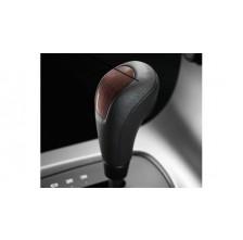 とし Volvo Gear Shift Knob, 5-Speed - Leather With Aluminum Inlay