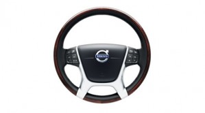 Genuine Volvo Steering Wheel Wood Walnut Brown Charcoal