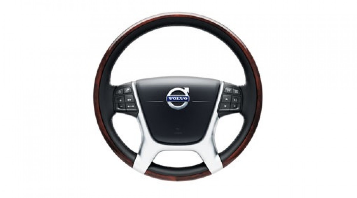 Genuine Volvo Steering Wheel Wood Walnut Brown Charcoal 31390467