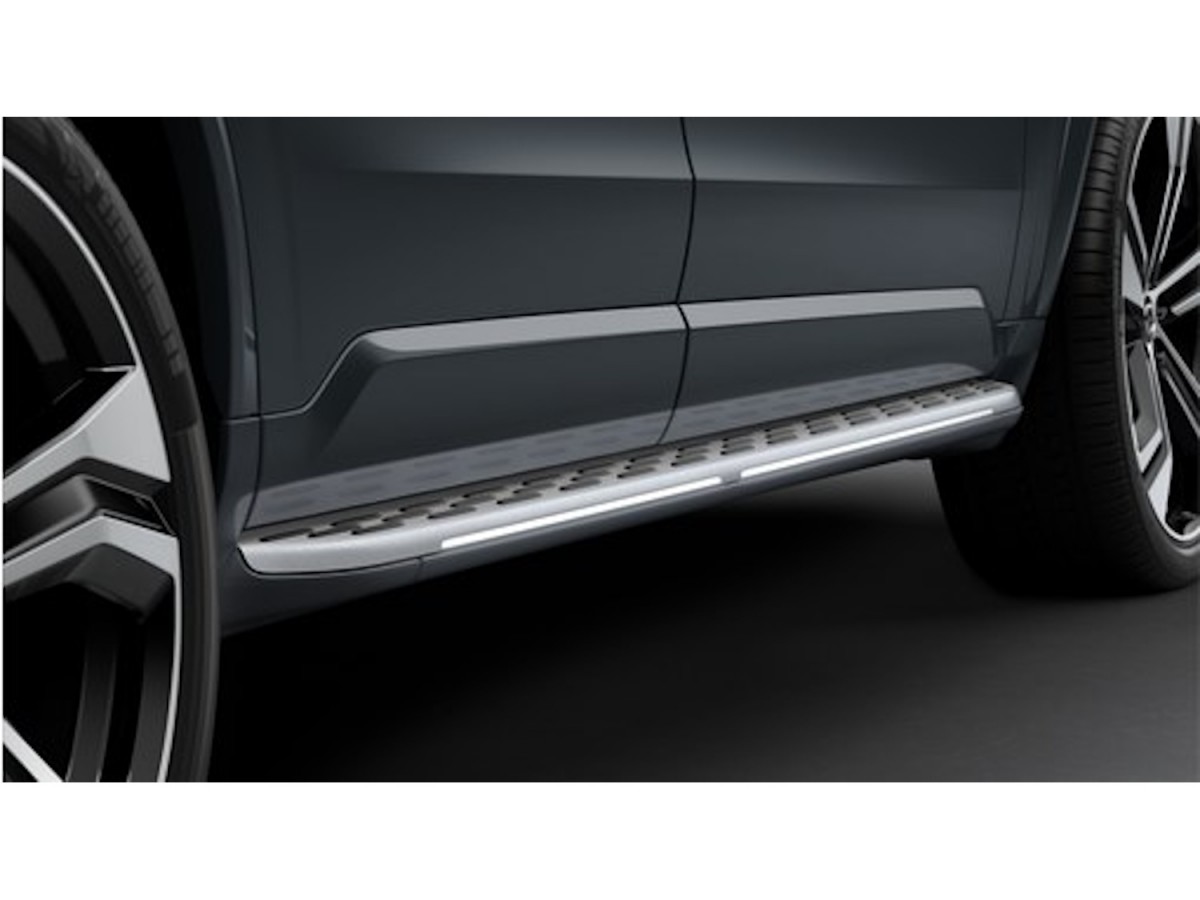 Genuine Volvo XC90 Running Boards With Illumination Platinum Grey